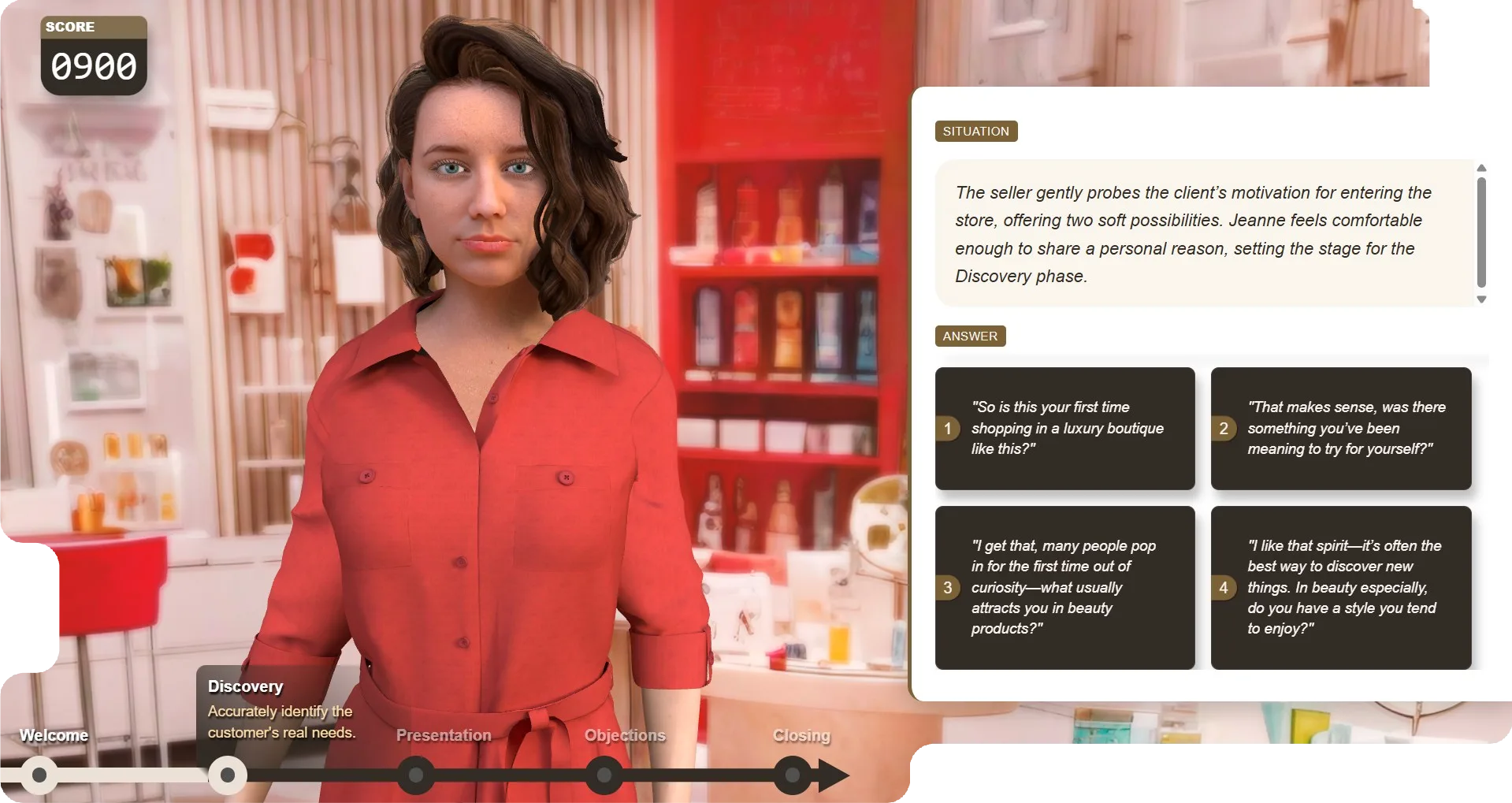 Vidéo de démonstration d'une simulation de vente Metagora